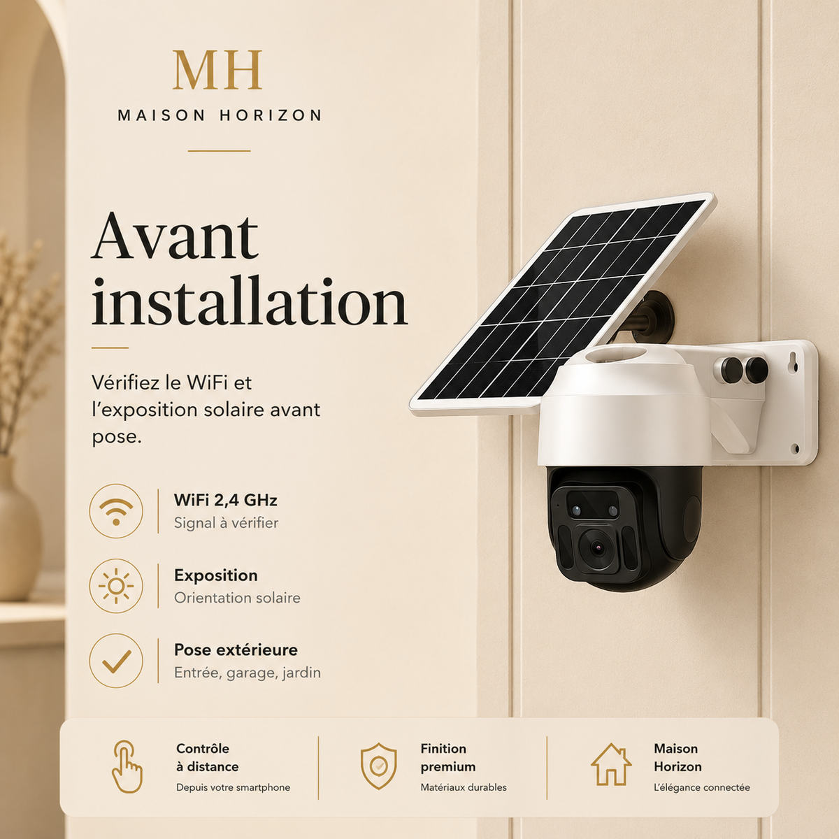 Caméra solaire connectée extérieure