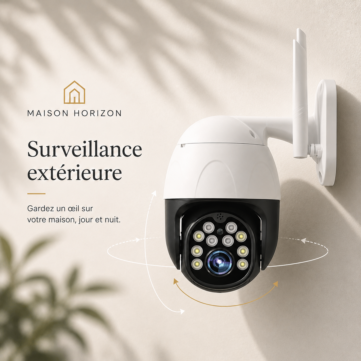 Caméra extérieure connectée Maison Horizon avec surveillance à distance