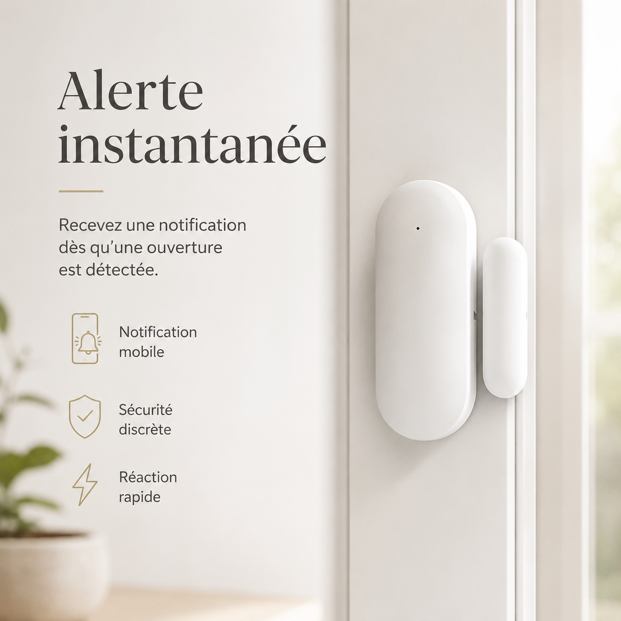 Sécurité discrète capteur ouverture Maison Horizon