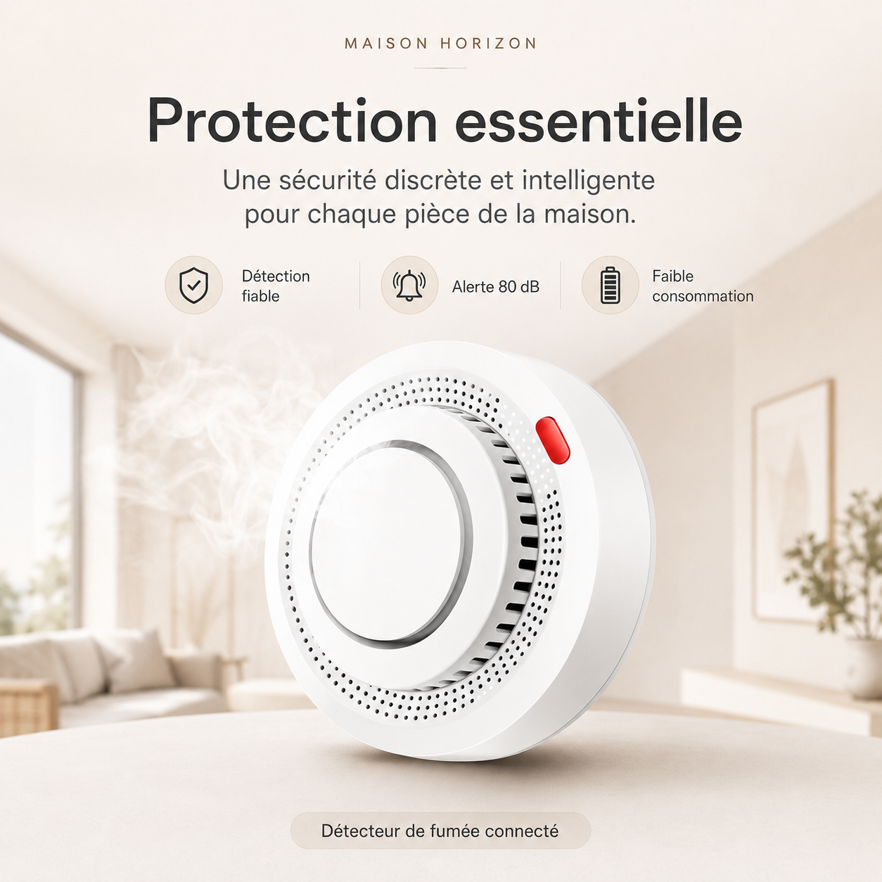 Détecteur de fumée Maison Horizon pour protection intérieure