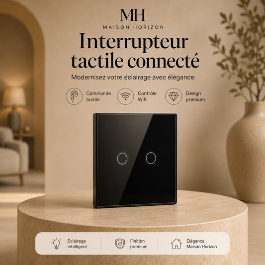 Interrupteur tactile connecté Maison Horizon visuel principal premium