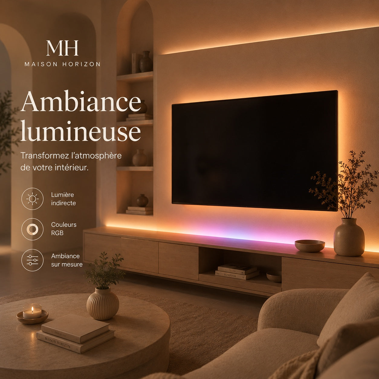 Ruban LED Maison Horizon ambiance lumineuse