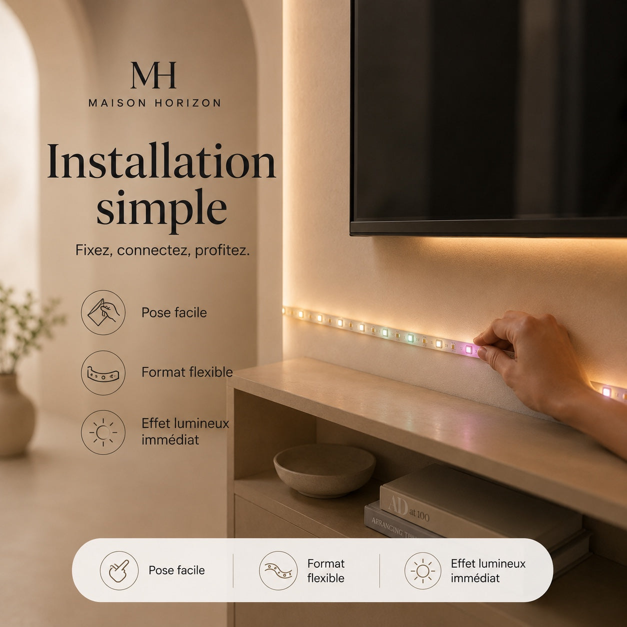 Ruban LED Maison Horizon installation simple