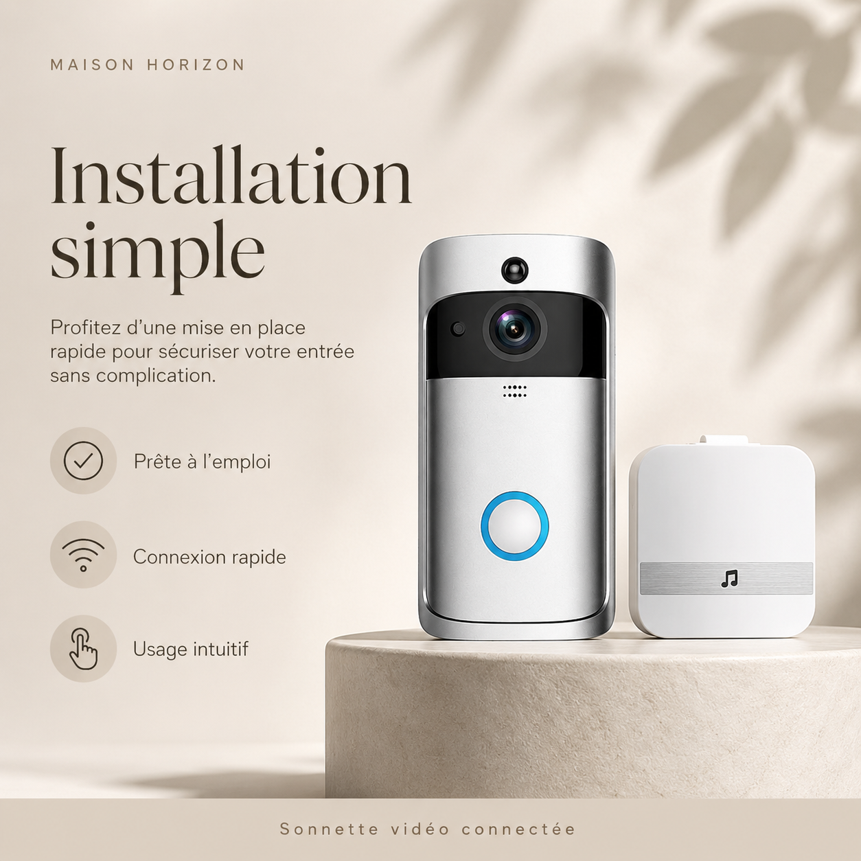 Sonnette vidéo connectée Maison Horizon pour sécuriser une entrée